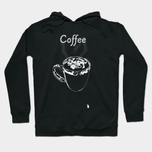 Coffee mug , white sketch with inscription Hoodie